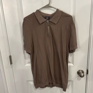 H&M SLIM FIT TEXTURED-KNIT POLO SHIRT (Large)